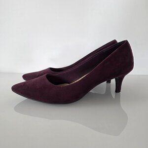 Dexflex Comfort Women’s Burgundy Suede Heels – Size 6